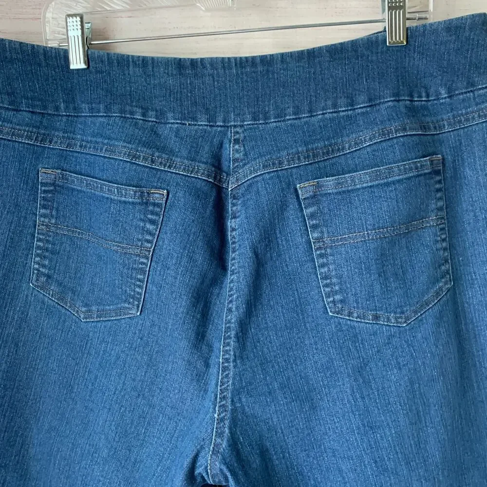 Westbound Denim Jean Bermuda Shorts Pull On Cuffed Hem Size 18